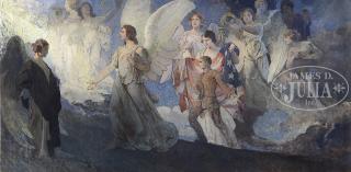 Appraisal: EDWIN BLASHFIELD American - VICTORY A PATRIOTIC WWI MURAL STUDY