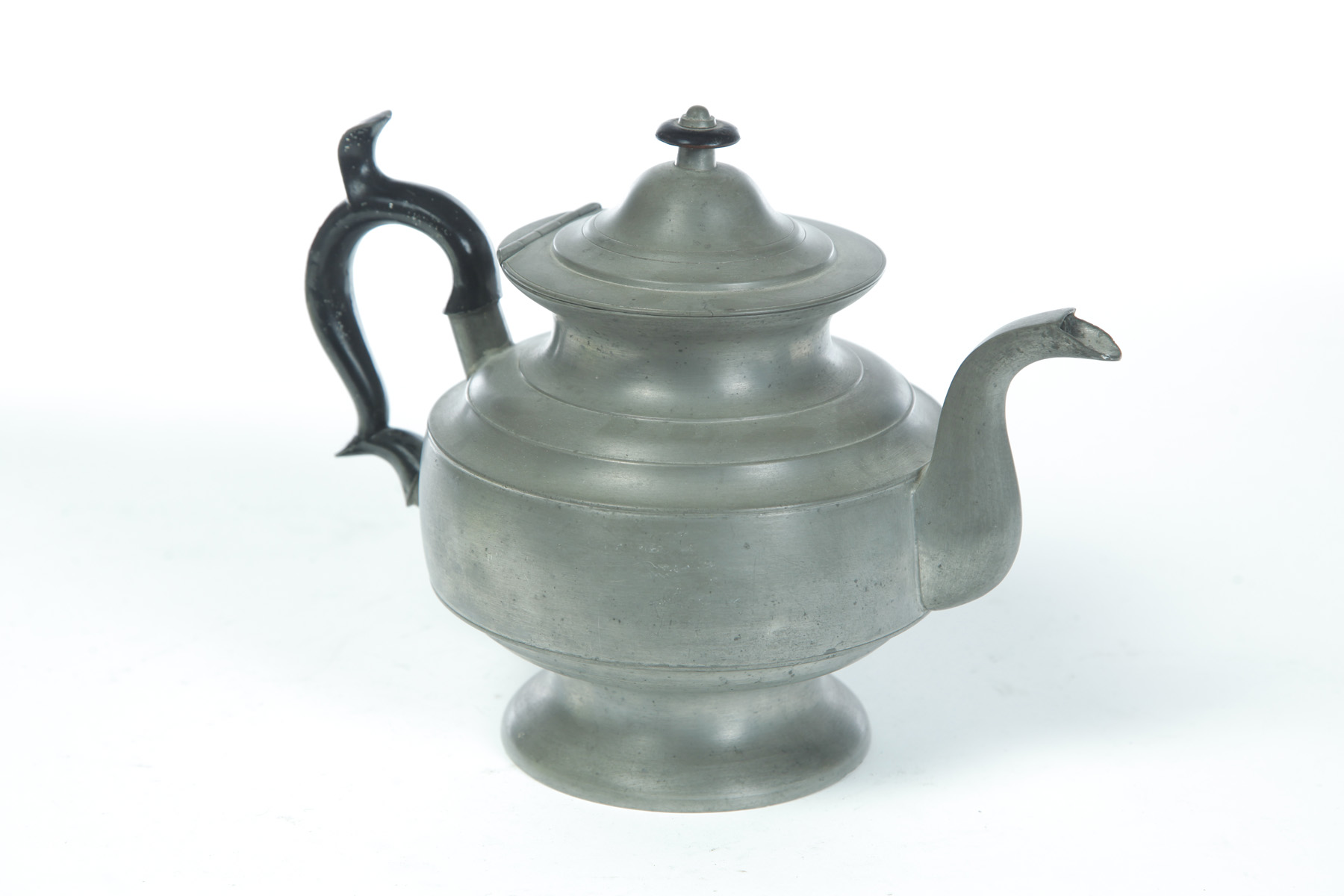 Appraisal: SELLEW CO OHIO PEWTER TEAPOT Mid th century marked Sellew