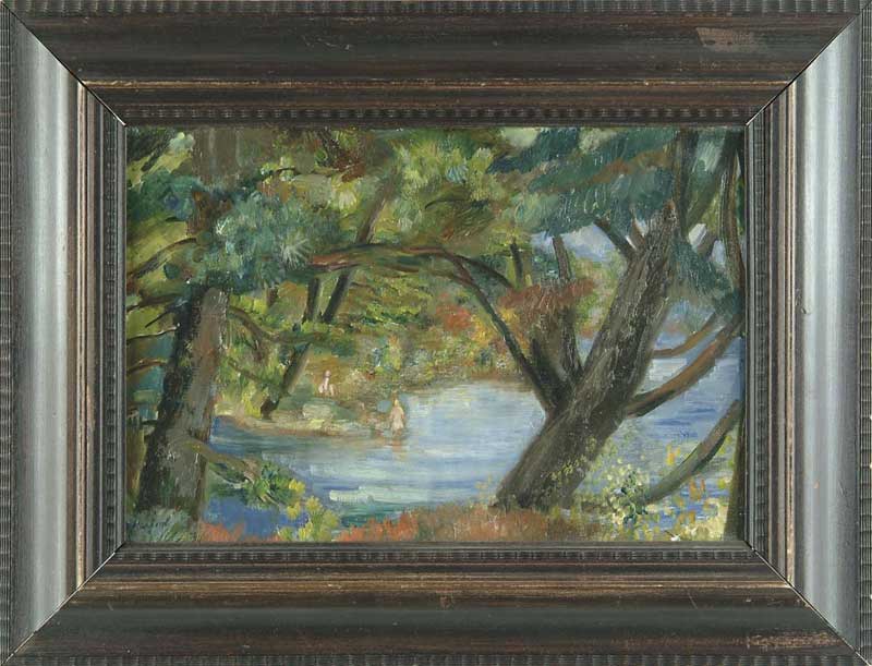 Appraisal: BERNARD KARFIOL American - THE POND IN THE WOODS Oil