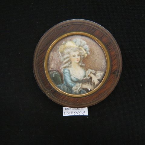 Appraisal: Miniature Painting on Ivory of a Duchess diameter on wood