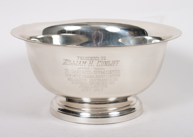 Appraisal: Poole sterling silver Revere style bowl pattern Paul Revere Reproduction