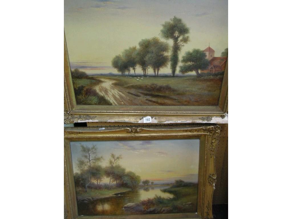 Appraisal: A pair of late th century oil paintings on canvas