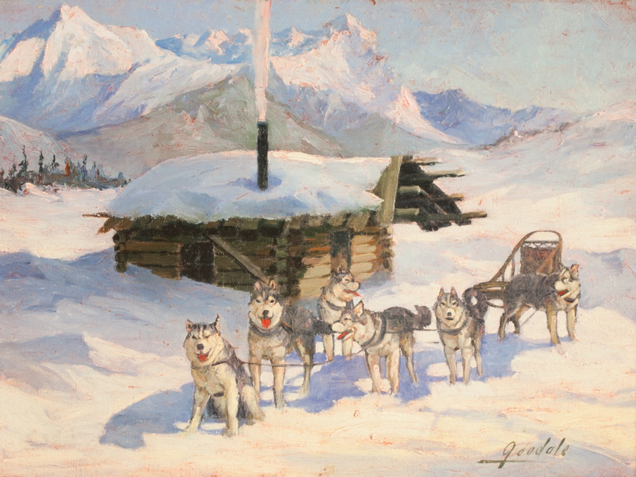 Appraisal: HARVEY B GOODALE OIL ON CANVAS Alaska - Sled dog