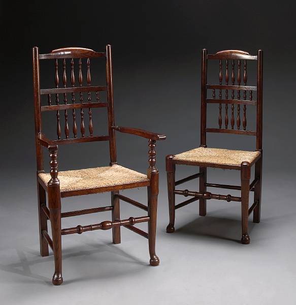 Appraisal: A set of twelve George III style oak and elm