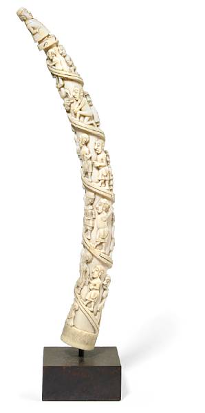 Appraisal: A Luango carved ivory tusk Democratic Republic of the Congo