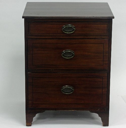 Appraisal: A mahogany pedestal chest of three drawers the fronts with