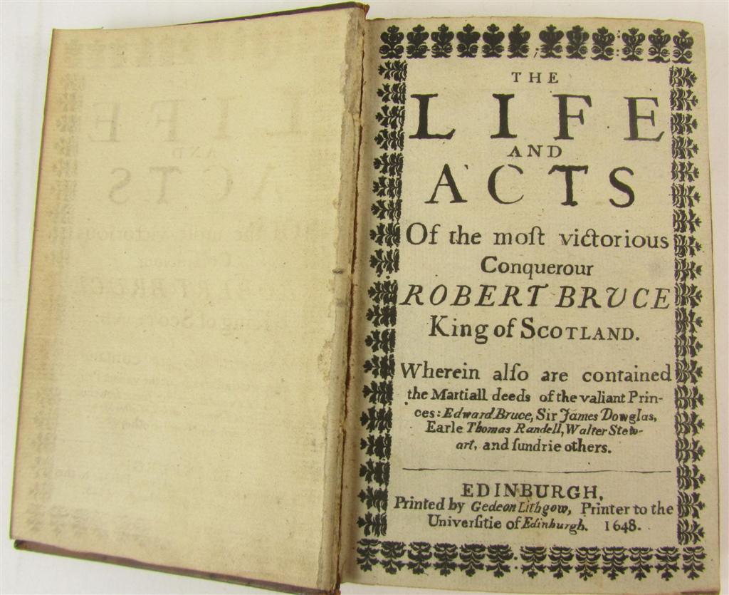 Appraisal: Barbour John The life and acts of the most victorious