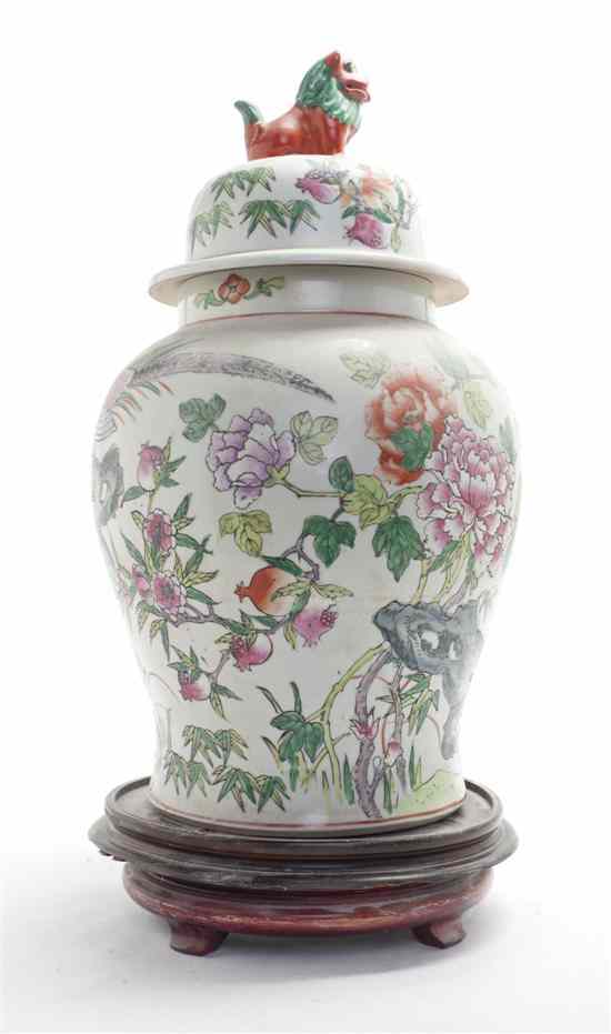 Appraisal: A Chinese Ceramic Jar and Cover the lid having a