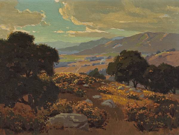 Appraisal: Elmen Wachtel - View of the Valley signed and monogrammed