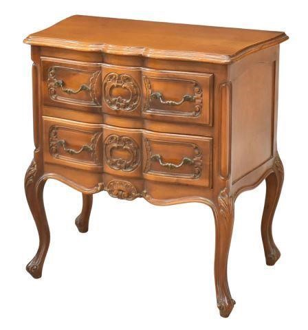 Appraisal: French Louis XV style fruitwood nightstand th c having a