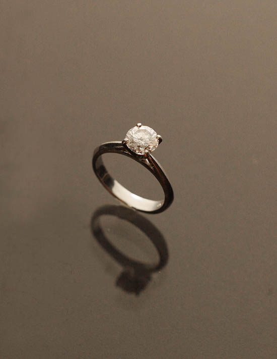 Appraisal: Lot A Property of Various Owners Platinum Solitaire Diamond Ring