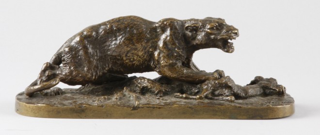 Appraisal: Figure of a lioness with kill stamped P J Mene