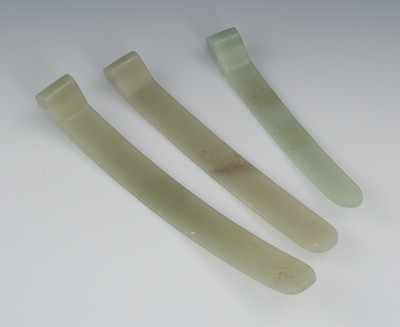 Appraisal: Three Nephrite Hair Ornaments Chinese Qing Of varying lengths each