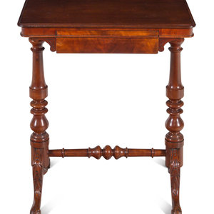 Appraisal: A French Mahogany End Table th Century Height x width