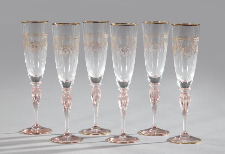 Appraisal: Good Set of Six Bartolini Venice Champagne Flutes second quarter