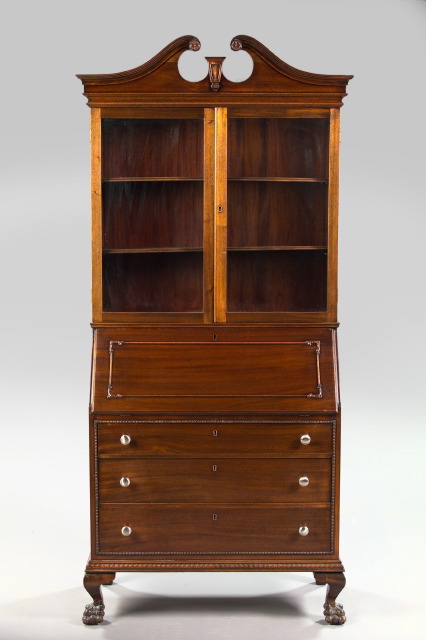 Appraisal: Chippendale-Style Mahogany Secretary with Bookcase first quarter th century the