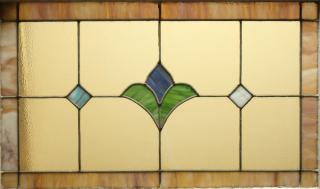 Appraisal: Antique Leaded Stained Glass Window Combining dichroic and drapery glass