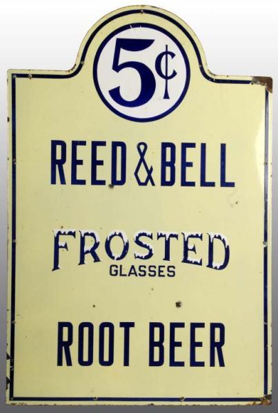 Appraisal: Reed Bell Frosted Glass Root Beer Sign Description Porcelain Minor