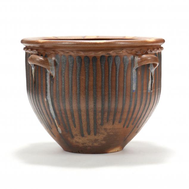 Appraisal: MARK HEWITT AMERICAN B JARDINIERE Wood fired stoneware alkaline glaze