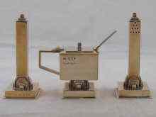 Appraisal: A fine four piece silver cruet of architectural design by