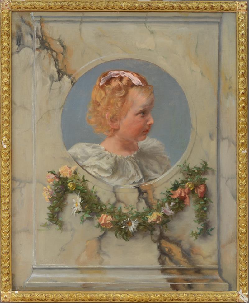 Appraisal: Charles Ulrich - Homage to a Little Girl Oil on