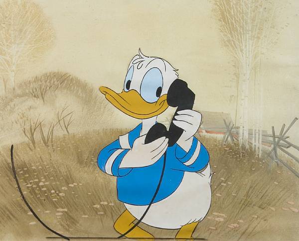 Appraisal: A Walt Disney celluloid of Donald Duck s gouache on