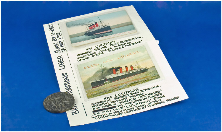 Appraisal: German Designed Celebratory Iron Medal depicting the Sinking of Munitions