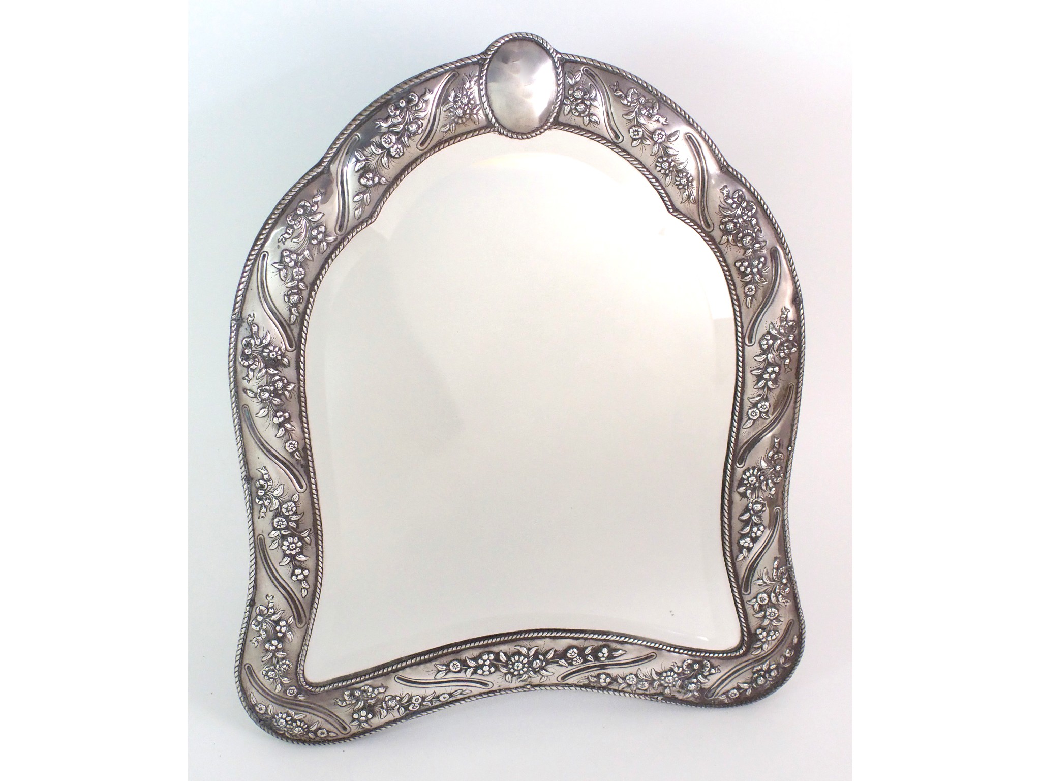 Appraisal: A Victorian silver mounted easel mirrormaker's marks obscure London of