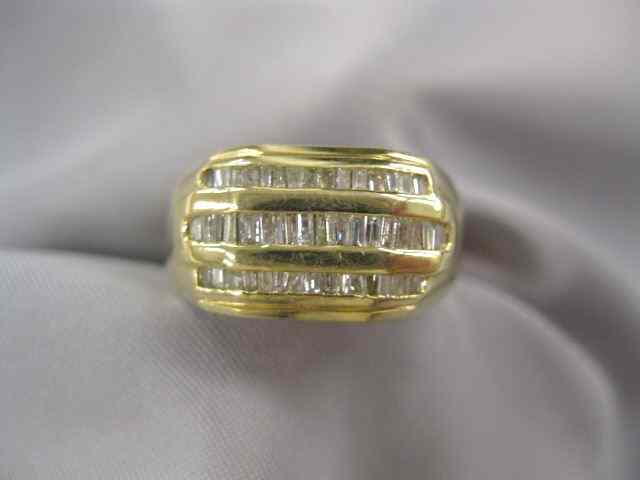 Appraisal: Diamond Ring channel set baguette diamonds totaling carat in k