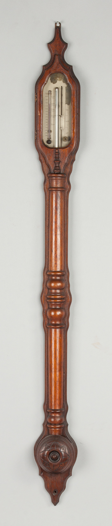 Appraisal: W Beaser Cleveland OH Walnut Stick Barometer