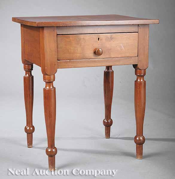 Appraisal: An American Federal Yellow Pine Side Table c - overhanging