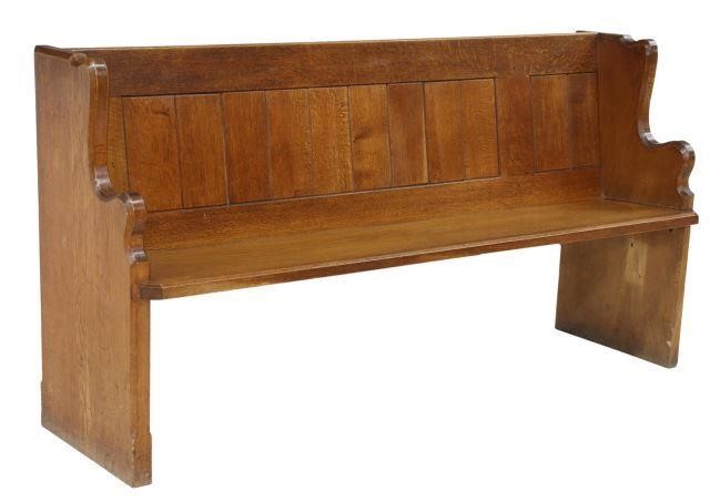 Appraisal: English Victorian oak church pew settle late th c paneled