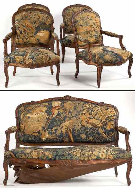 Appraisal: Five Piece Louis XV Style Parlor Suitelate th century the