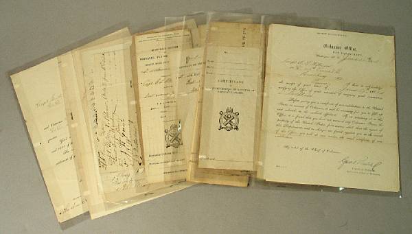 Appraisal: A group of ordnance documents relating to Company D th