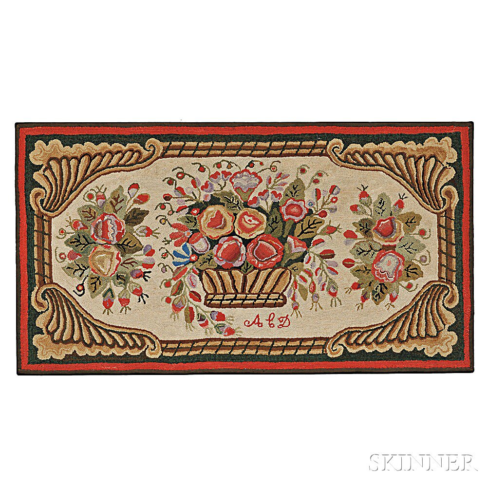 Appraisal: Hooked Rug America mid- to late th century with an