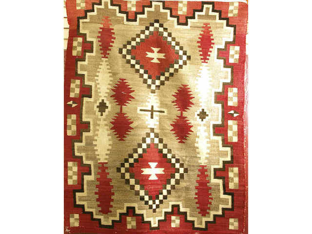 Appraisal: Navajo hand woven textile x inches some bleed and slight