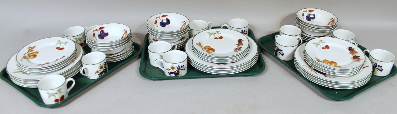 Appraisal: A Royal Worcester Evesham Vale pattern part dinner service to