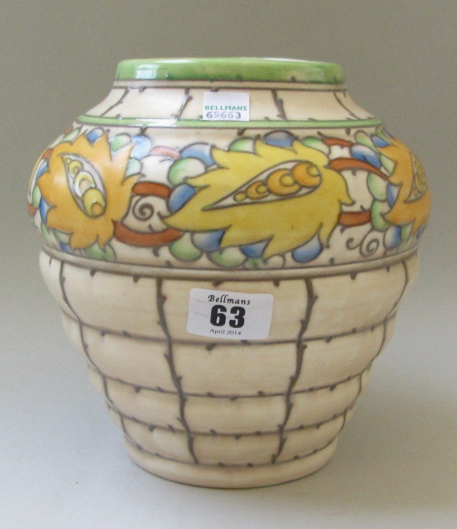 Appraisal: A Crown Ducal vase decorated by Charlotte Rhead pattern number