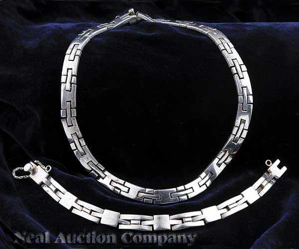 Appraisal: A Group of Vintage Mexican Sterling Silver Jewelry including a