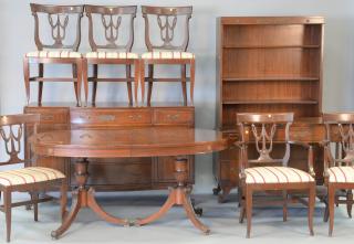 Appraisal: Ten piece mahogany dining room set to include six chairs