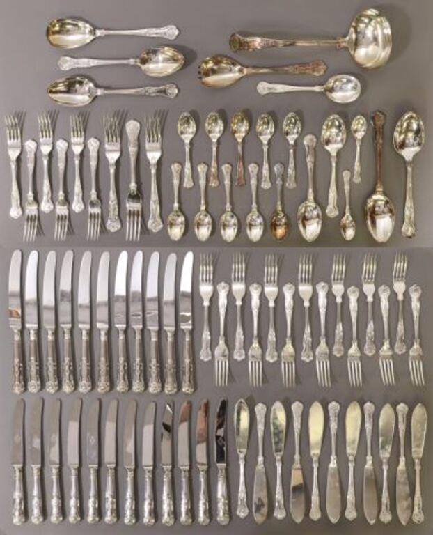 Appraisal: lot of English silverplate flatware service in the King's pattern