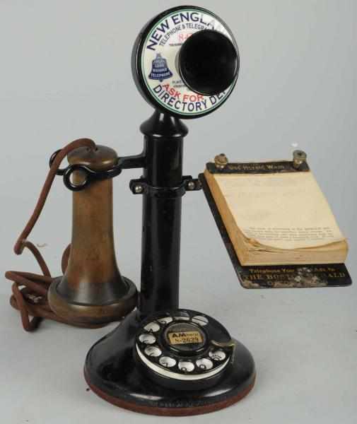 Appraisal: Western Electric Dial Candlestick Telephone Circa black brass Alexander attachment