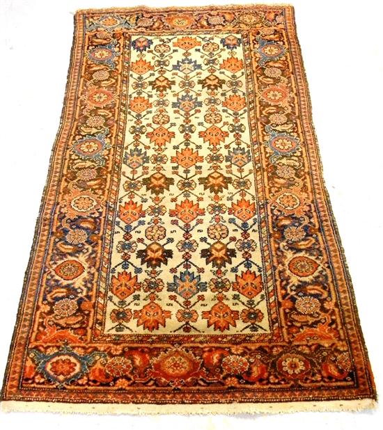 Appraisal: Antique Persian Malayer ivory field with red blue and brown