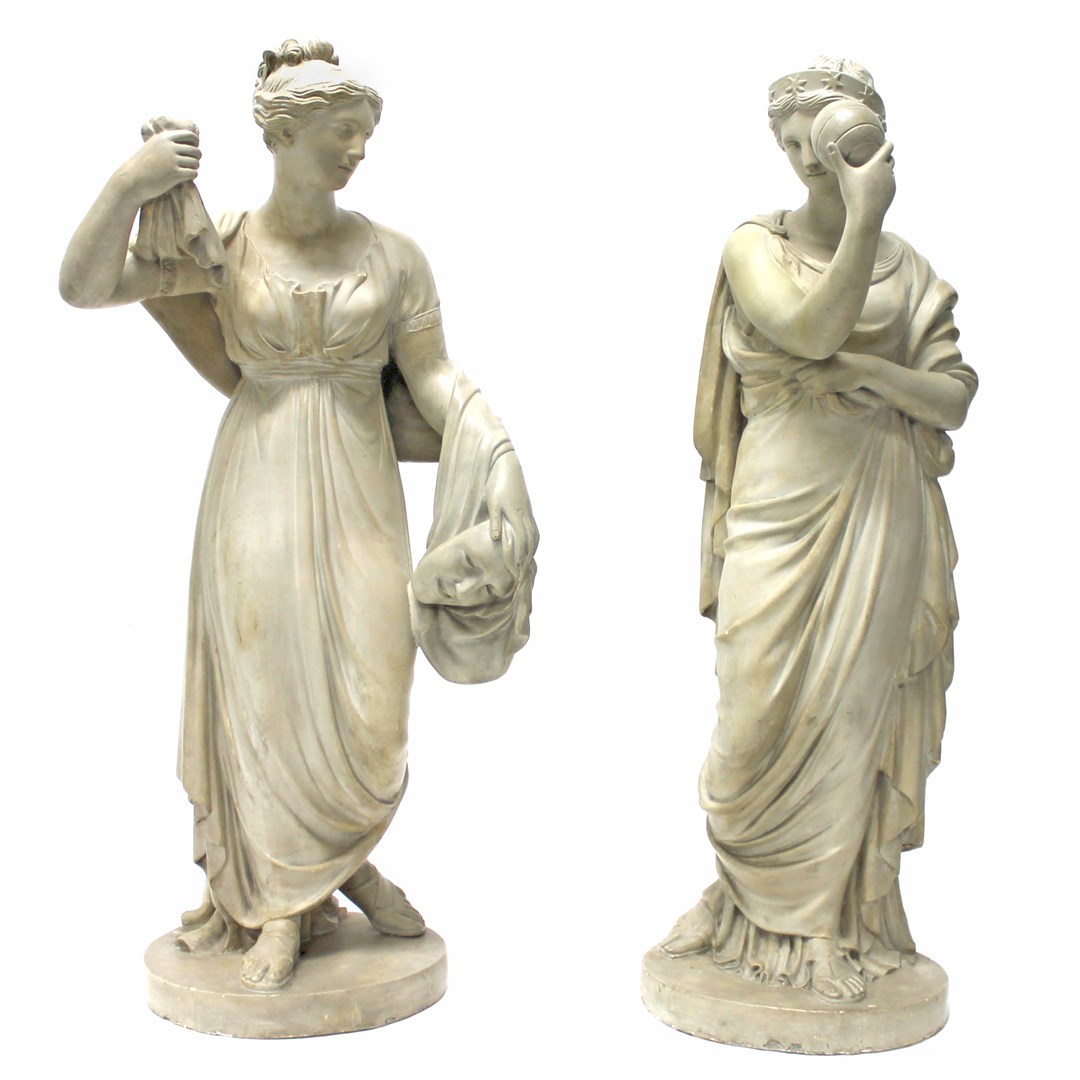 Appraisal: Two Regency style painted plaster Allegorical figures of comedy and