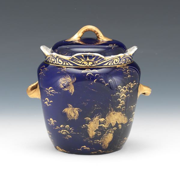 Appraisal: Ott Brewer Antique Chinoiserie Porcelain Pot with Lid ca -