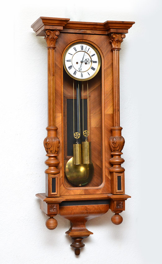 Appraisal: J L BRUNNER VIENNA REGULATOR WALL CLOCK Walnut case with