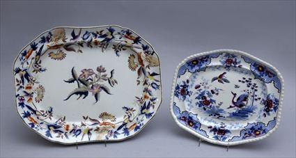 Appraisal: TWO HAND-COLORED TRANSFER-PRINTED PLATTERS Comprising a Copeland and Garrett Spode