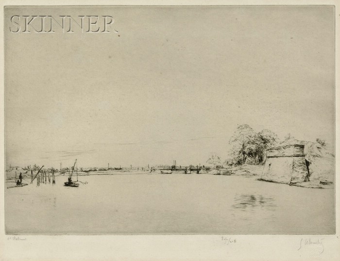 Appraisal: Gustave Leheutre French - Le pont de Bonnemort La Rochelle