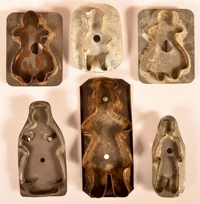 Appraisal: Six Human Figural Tin Cookie Cutters Six Various th Early