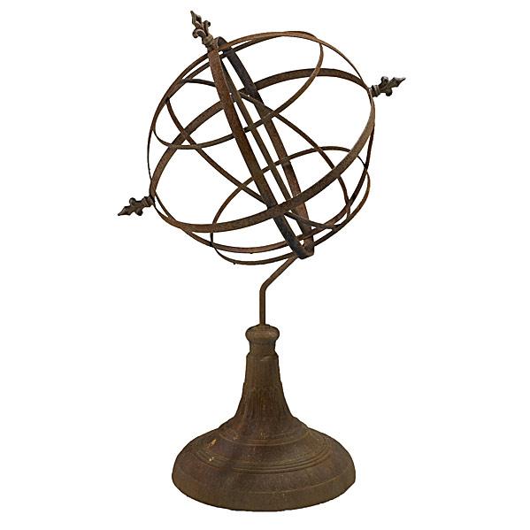 Appraisal: ARMILLARYWrought iron sphere on pedestal base th c x x